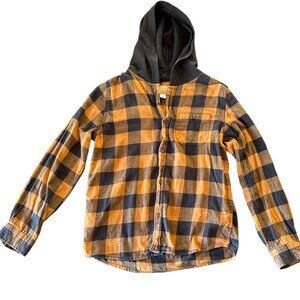 Roebuck & Co Plaid Hooded Flannel Shirt | Kids L (14/16)